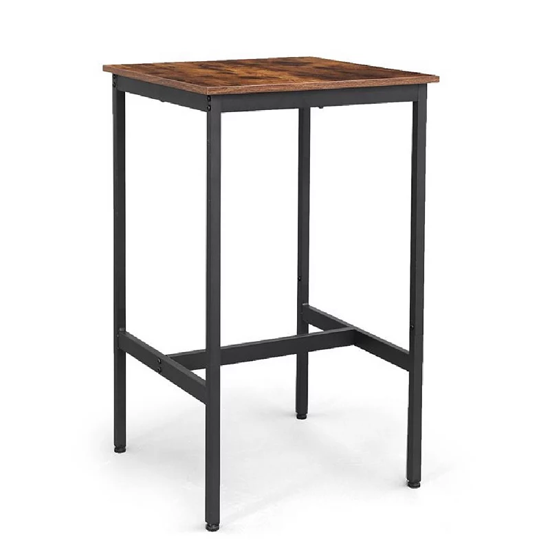 Pub Dining Height Table-Rustic Brown， Black