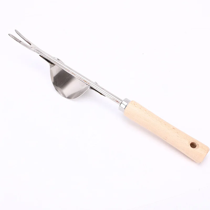 Wooden Stainless Steel Weeding Tool Hand Weeder Manual Weed Remover Puller Home Garden Tool