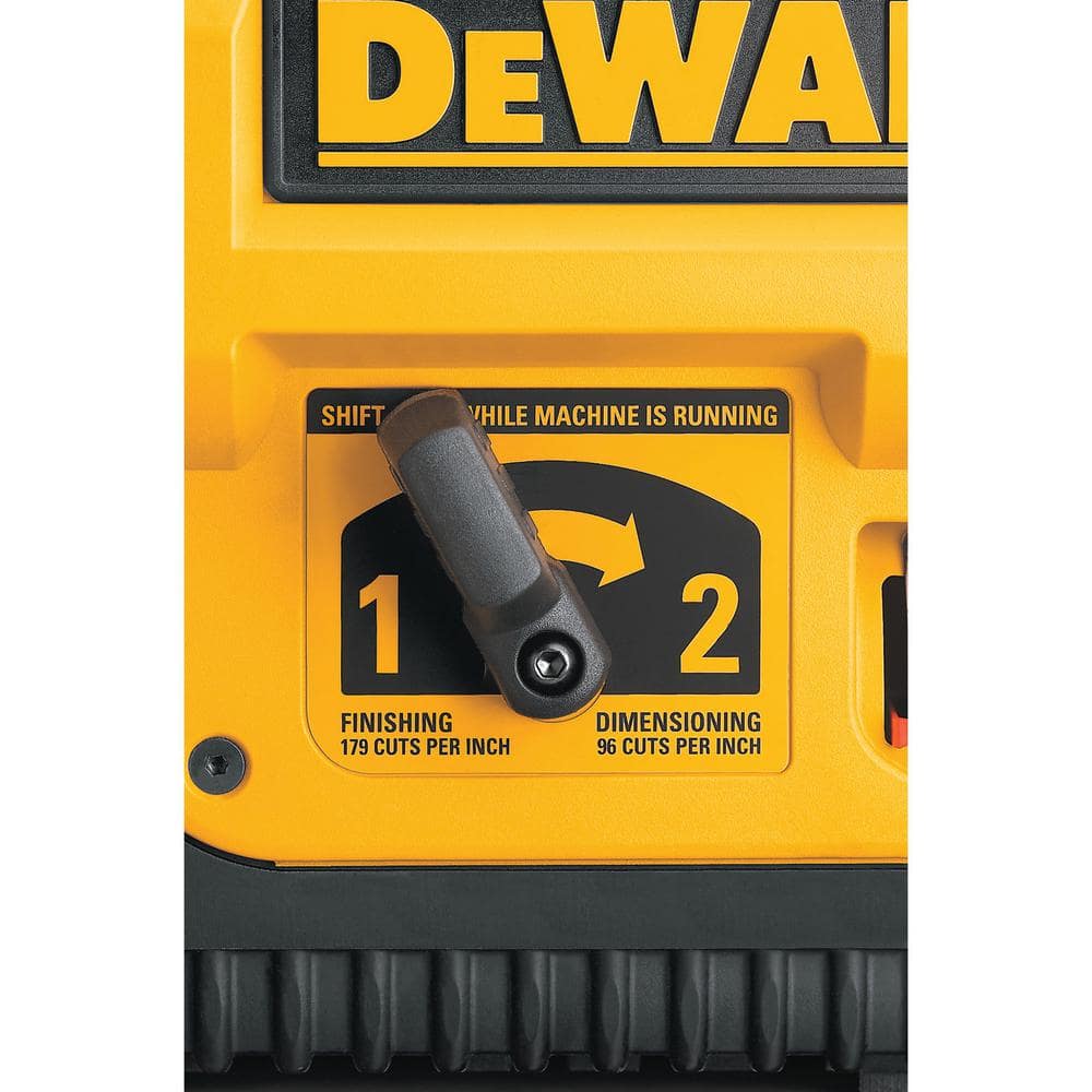 DEWALT 15 Amp 13 in. Corded Heavy-Duty Thickness Planer, (3) Knives, In/Out Feed Tables, and Mobile Thickness Planer Stand DW735XW7350