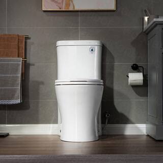 WOODBRIDGE Tango 1-Piece 1.01.6 GPF High Efficiency Dual Flush Elongated All-In One Toilet with Soft Closed Seat Included in White HT0033