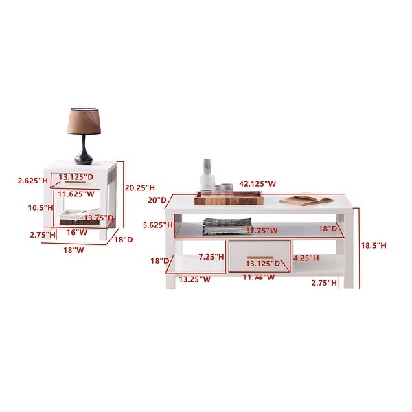 3Piece Coffee Table and End 2 Tables Occasional Living Room Set