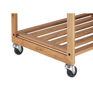 TRINITY EcoStorage 3-Bag Rolling Bamboo Laundry Cart TBFZ-2102