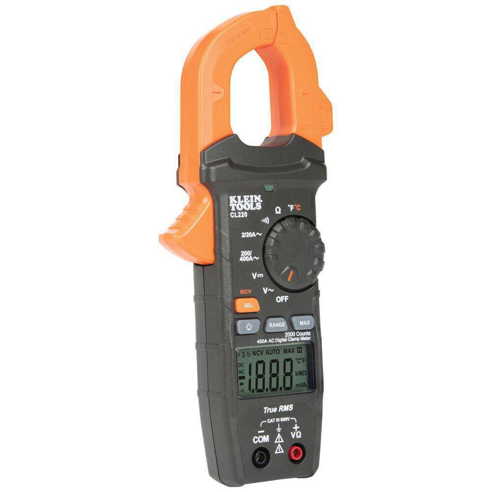 Klein Tools 400 Amp Digital Clamp Meter AC Auto-Ranging with Temp CL220