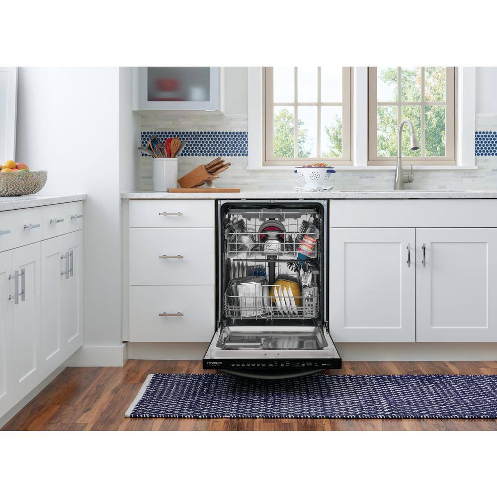 FRIGIDAIRE GALLERY 24 in. Smudge Proof Black Stainless Steel Top Control Built-In Tall Tub Dishwasher with Stainless Steel Tub 49 dBA FGID2479SD