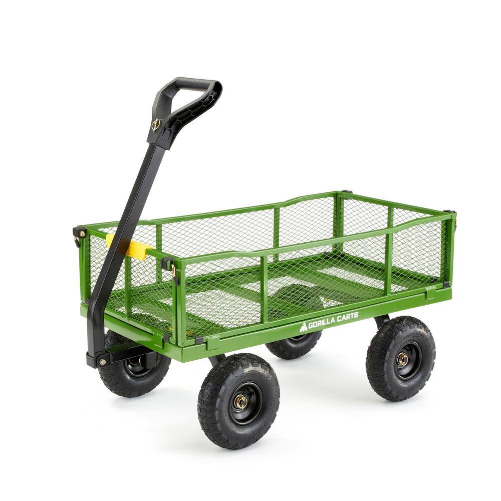 GORILLA CARTS 4 cu. ft. Metal Garden Utility Cart GCG-2140