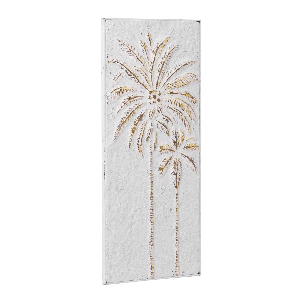 Metal Tree Relief Palm Wall Decor With Gold Detailing Gold Olivia amp May