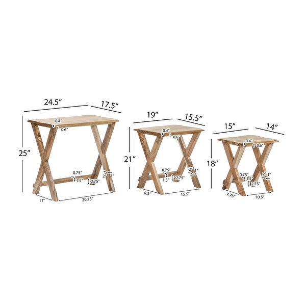 Rimrock Handcrafted Acacia Wood 3-piece Nesting Side Table Set by Christopher Knight Home