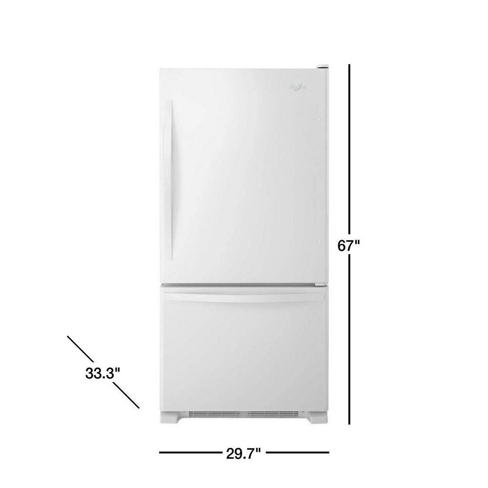 Whirlpool 18.7 cu. ft. Bottom Freezer Refrigerator in White WRB329DMBW