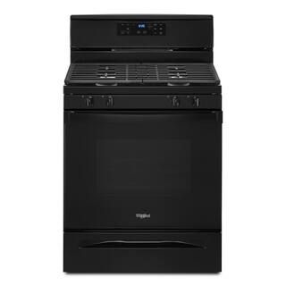 Whirlpool 30 in. 4-Burner Freestanding Gas Range with 2-SpeedHeat Burners in Black WFG515S0MB