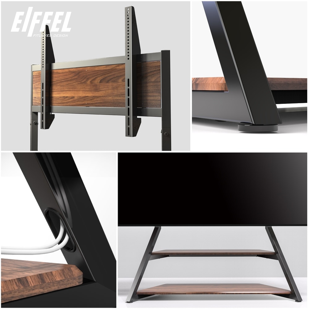 FITUEYES TV Stand Floor with Large Open Shelf Super Sturdy for TVs 75 to 100 Inch Modern Style