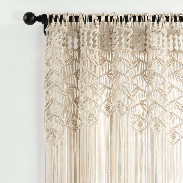 Boho Macrame Leaf Cotton Window Curtain Panel Lush D cor