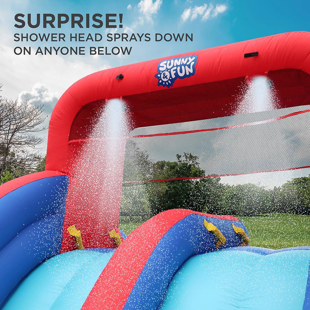 SUNNY  FUN Inflatable Water Slide and Blow up Pool Kids Water Park for Backyard SFWTR940