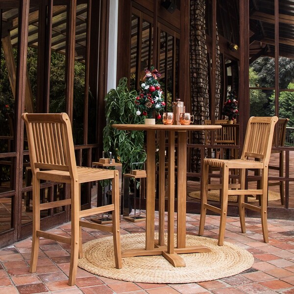 Cambridge Casual Chara Teak 3pc. Barheight Bistro Set