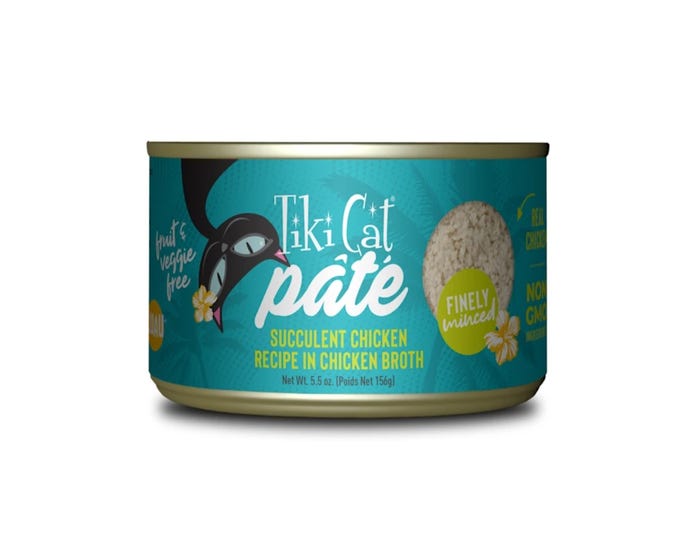 Tiki Cat Luau Wet Cat Food， Succulent Chicken， 5.5 oz. Can