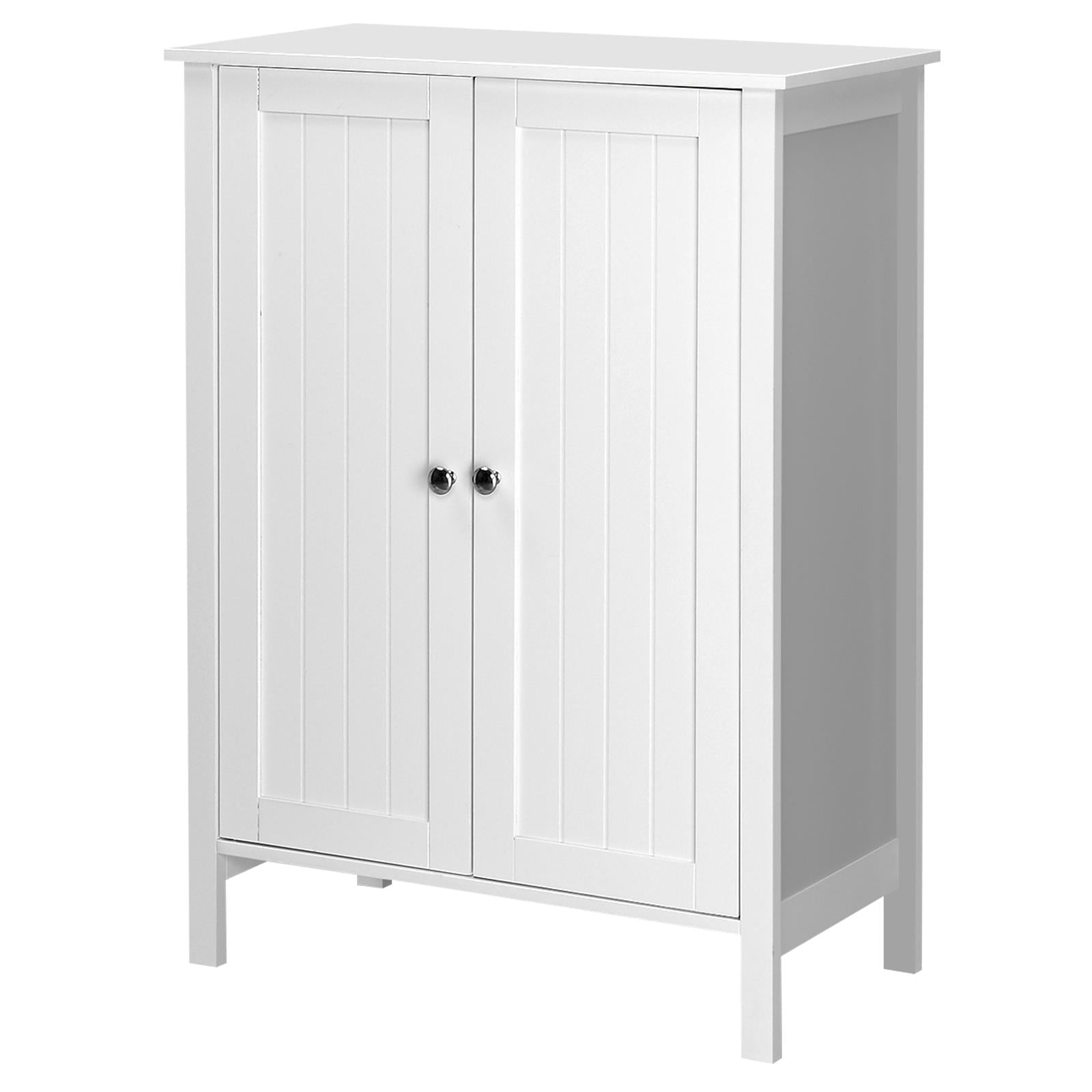 Ktaxon Wooden Bathroom Floor Cabinet, Freestanding Storage Cabinet, Multifunction Shoe Storage Cabinet, Kitchen Sideboard Buffet Cupboard for Entryway, Living Room, Bedroom, White Finish