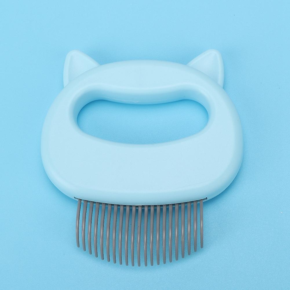 Pet Cat Dog Massage Shell Comb Grooming Hair Removal Shedding Cleaning Brush (blue)