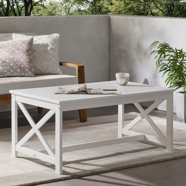 Ivan Outdoor Rectangle Wood Coffee Table by Christopher Knight Home