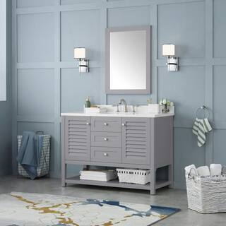 Home Decorators Collection Grace 24.00 in. W x 32.00 in. H Framed Rectangular Bathroom Vanity Mirror in Pebble Grey Grace SMR-PG