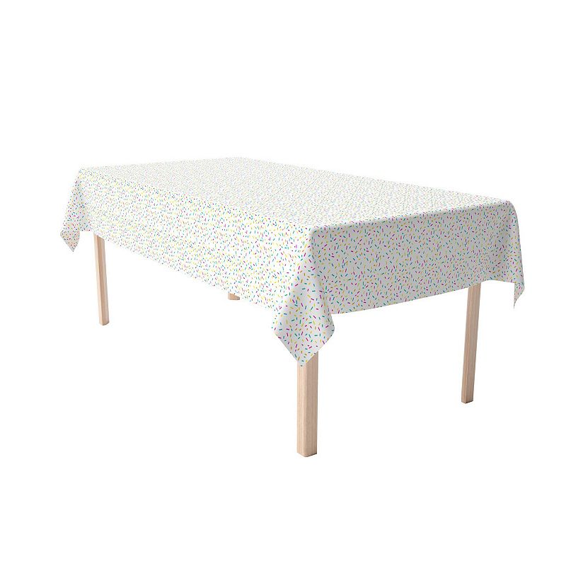 Rectangular Tablecloth， 100% Cotton， 52x104， Sprinkles on White