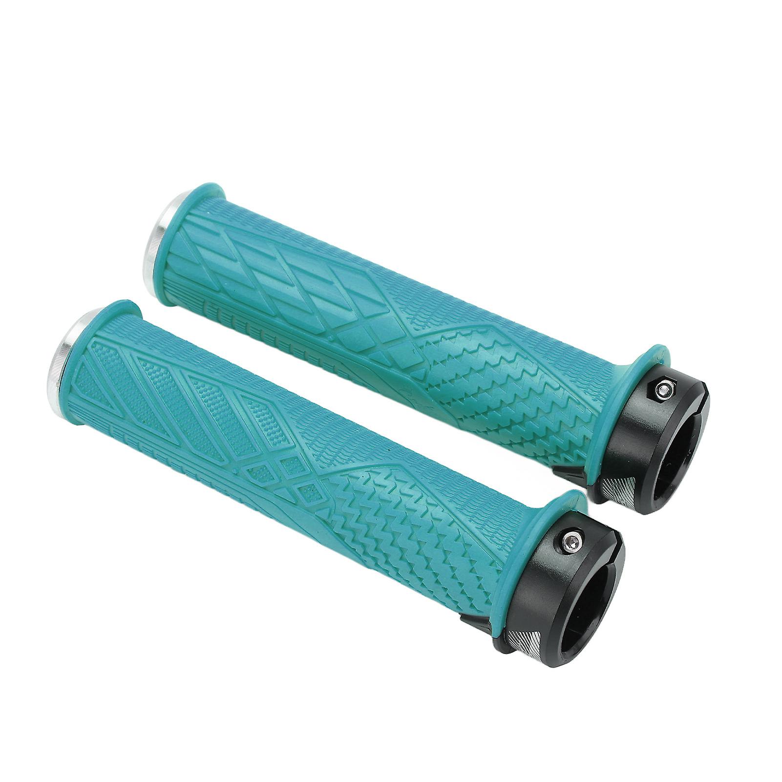 Enlee 2pcs/set Mountain Bike Grips Cycling Anti Slip Handlebar Cover Lock On Bicycle Handlebar Gripsblackish Green