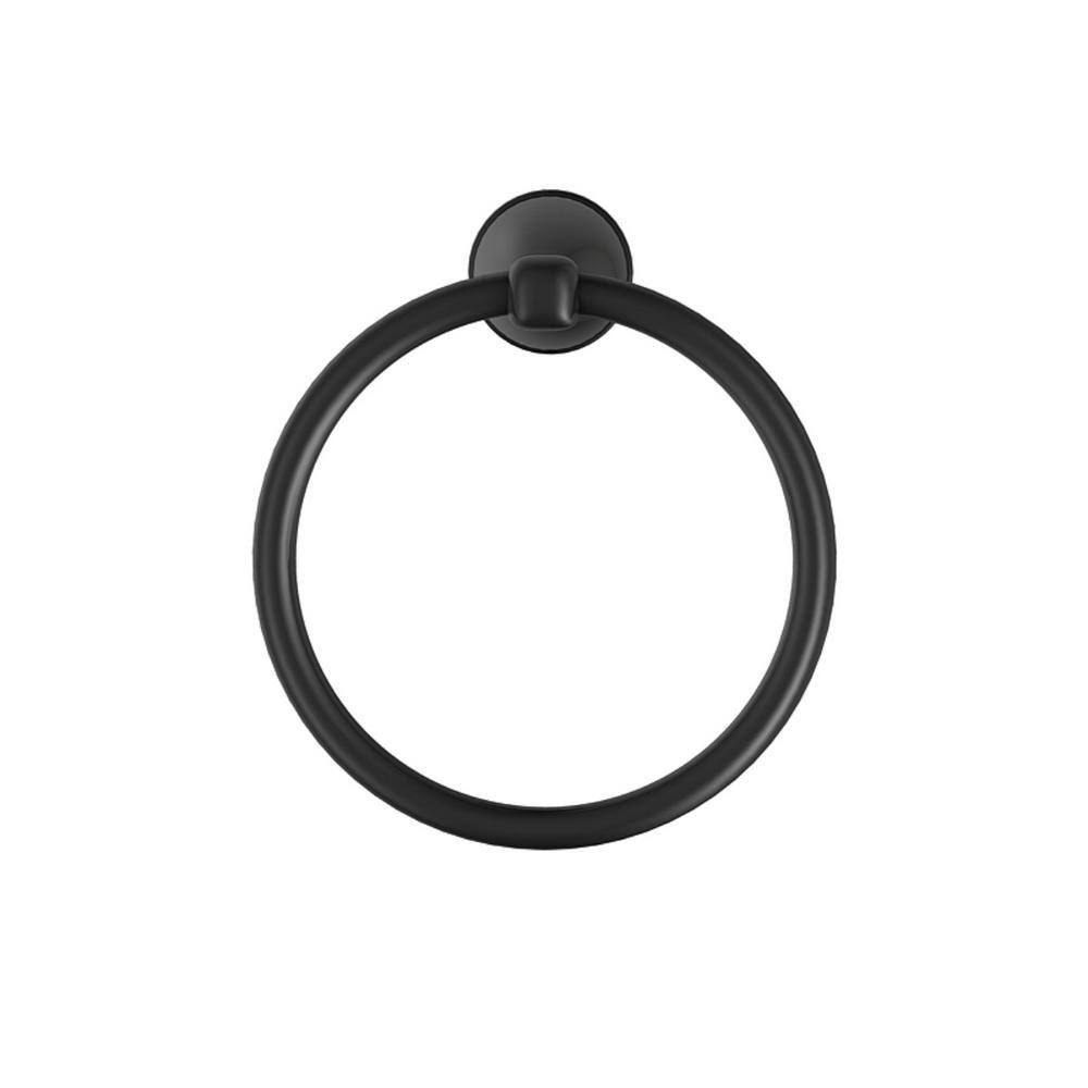 PRIVATE BRAND UNBRANDED Alima Traditional Wall Mounted Towel Ring in Matte Black Finish 2510MB-TR