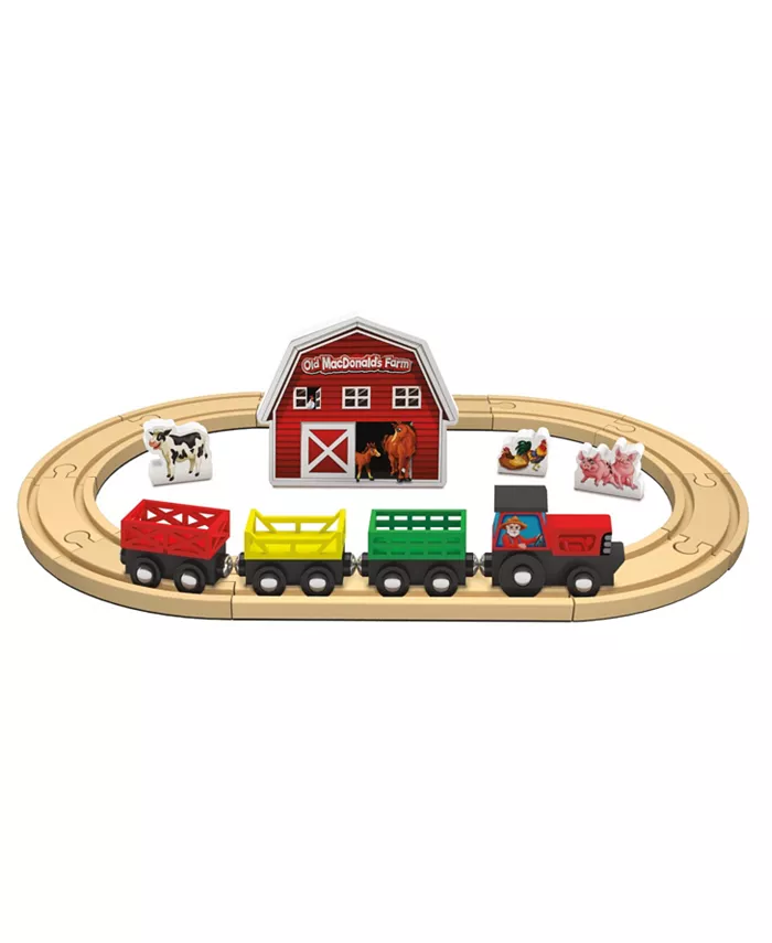 MasterPieces Puzzles MasterPieces Wood Train Sets - Old MacDonald 18 Piece Train Set