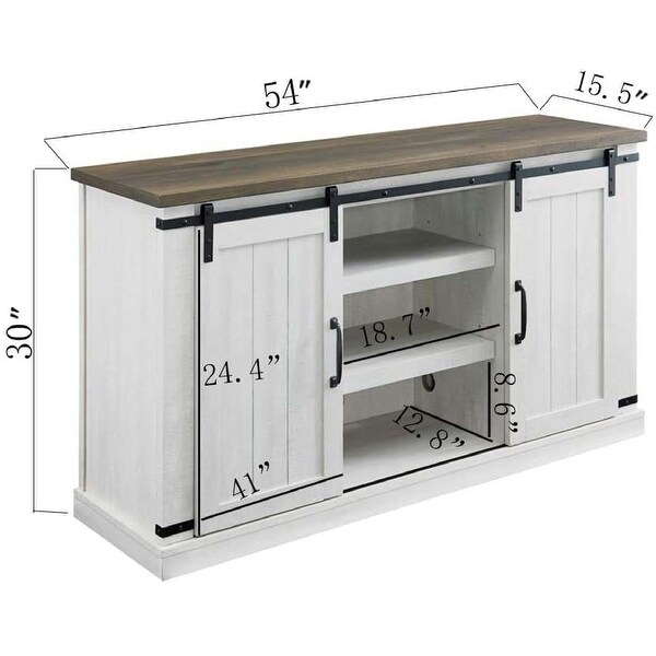 BestLiving Farmhouse Double Barn Door TV Stand for TVs up to 60 Inches