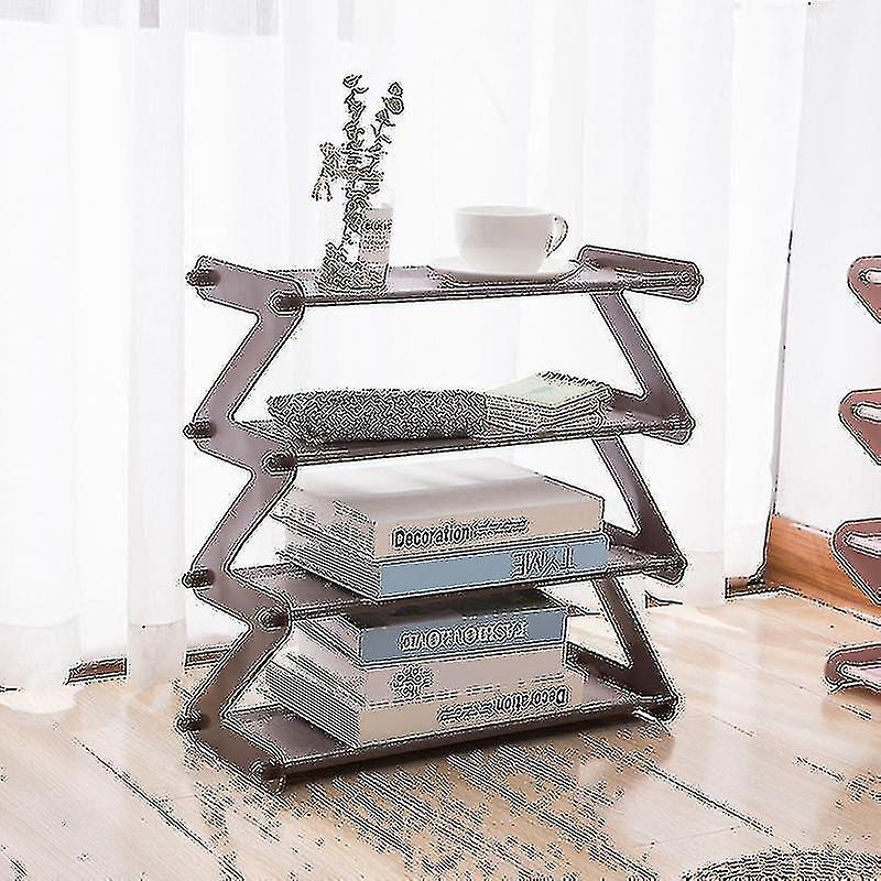 4  tier Stackable And Expandable Shoe Rack Z shaped Footwear Organizer Shoe Shelf Storage Organizer