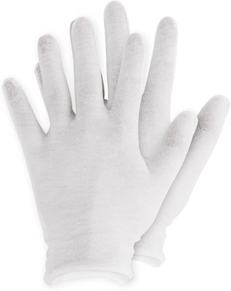 12 Pairs White Cotton Working Safety Gloves For Heilwiy Eczema， Dry Skin， Moisturizing