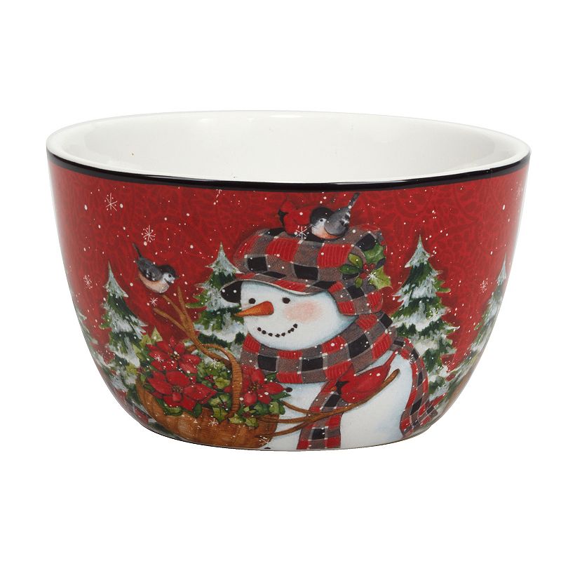 Certified International Christmas Lodge Snowman 4-pc. Ice Cream Bowl Set