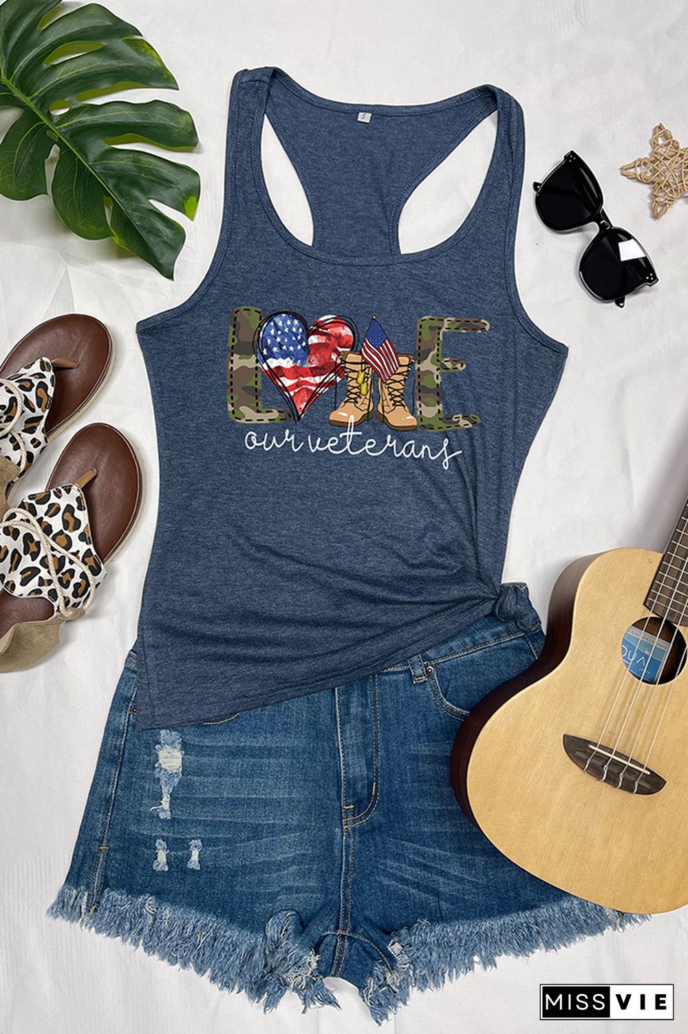 Love Our Veterans-Veterans Day Sleeveless Tank Top Wholesale