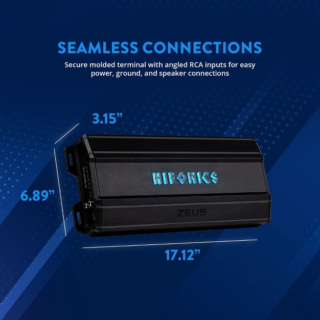 Hifonics Zeus Delta 2 550 Watt Compact Mono Block Nickel Plated Mobile Car Audio Amplifier With Auto Turn On Feature Zd 2550 1d Black