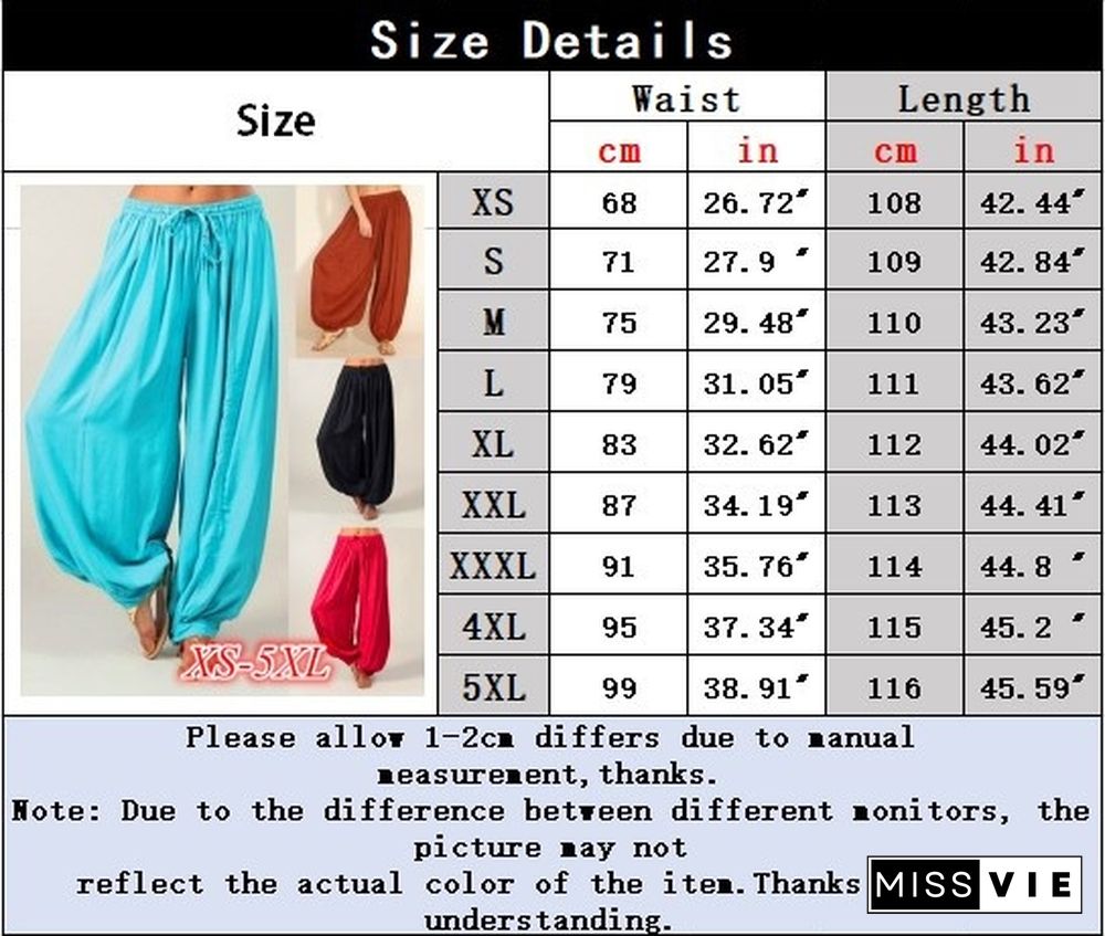 Plus Size XS-5XL Women Leisure Cotton Linen Trousers Women Harem Pants Casual Long Pant Solid Color Loose Baggy Yoga Pants