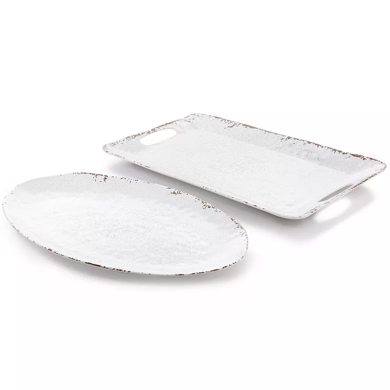 Laurie Gates Mauna 2 Piece Melamine Serving Tray Set