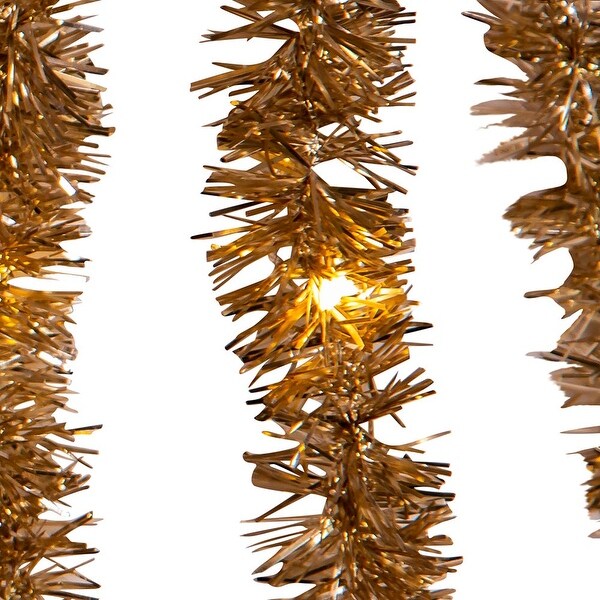 Kurt Adler 6.5Foot 100Light Warm White Champagne LED Tinsel Cascade Light Set