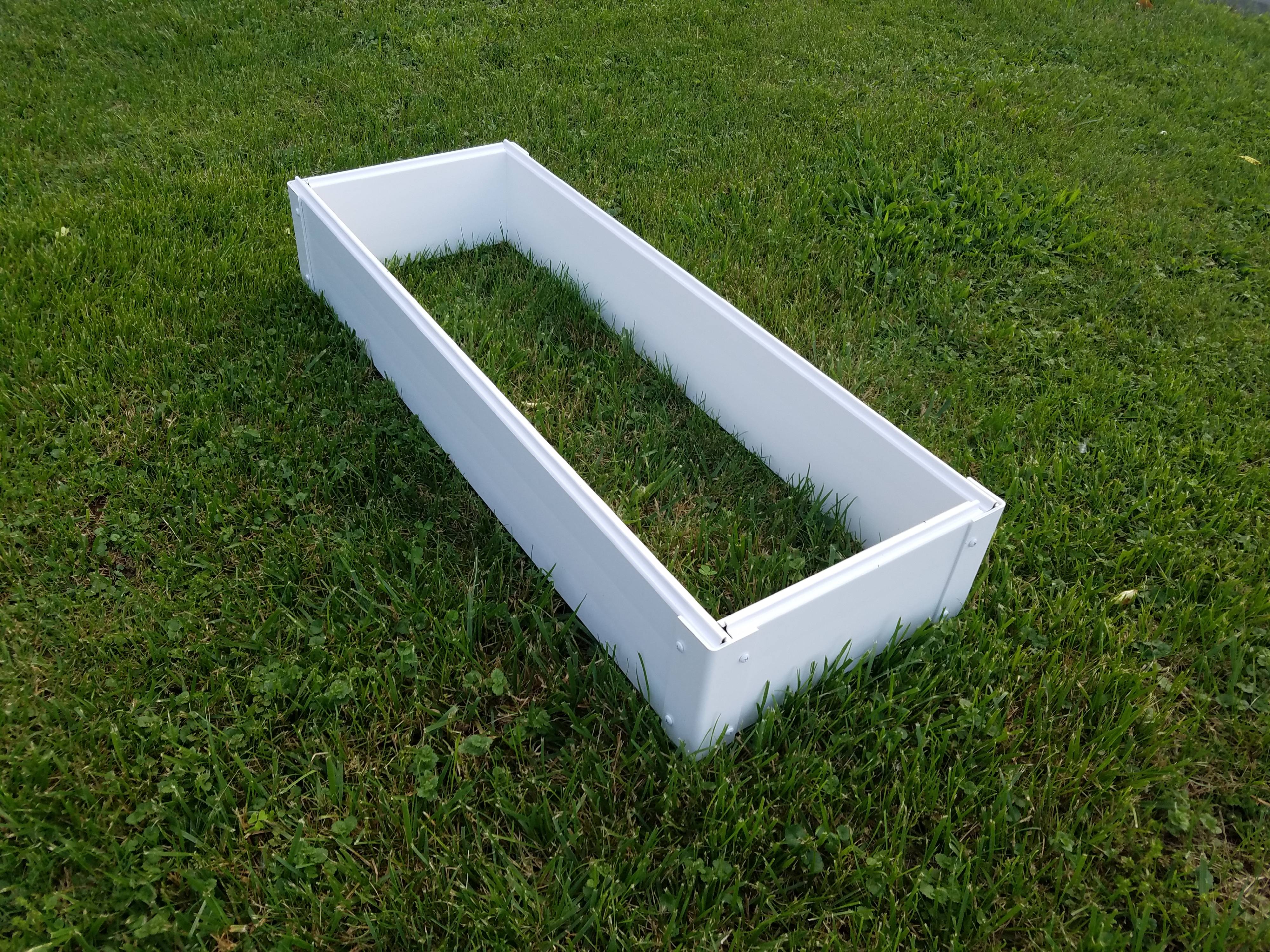 Handy Bed 1 x 3 Square Foot, Stack-able, White, Vinyl, Raised Garden Bed