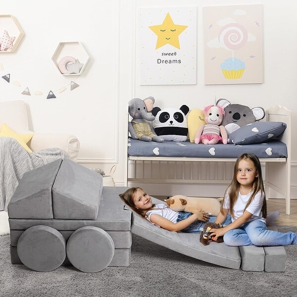 Modular Kids Couch for Toddler Playroom，Bedroom Imaginative Furniture，Kids Sofa