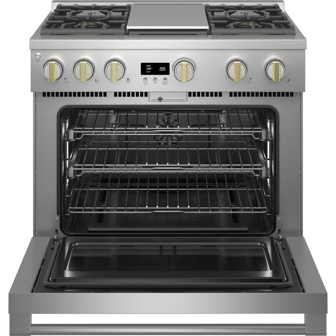 Monogram 36-inch Freestanding Gas Range with Convection Technology ZGP364NDTSS