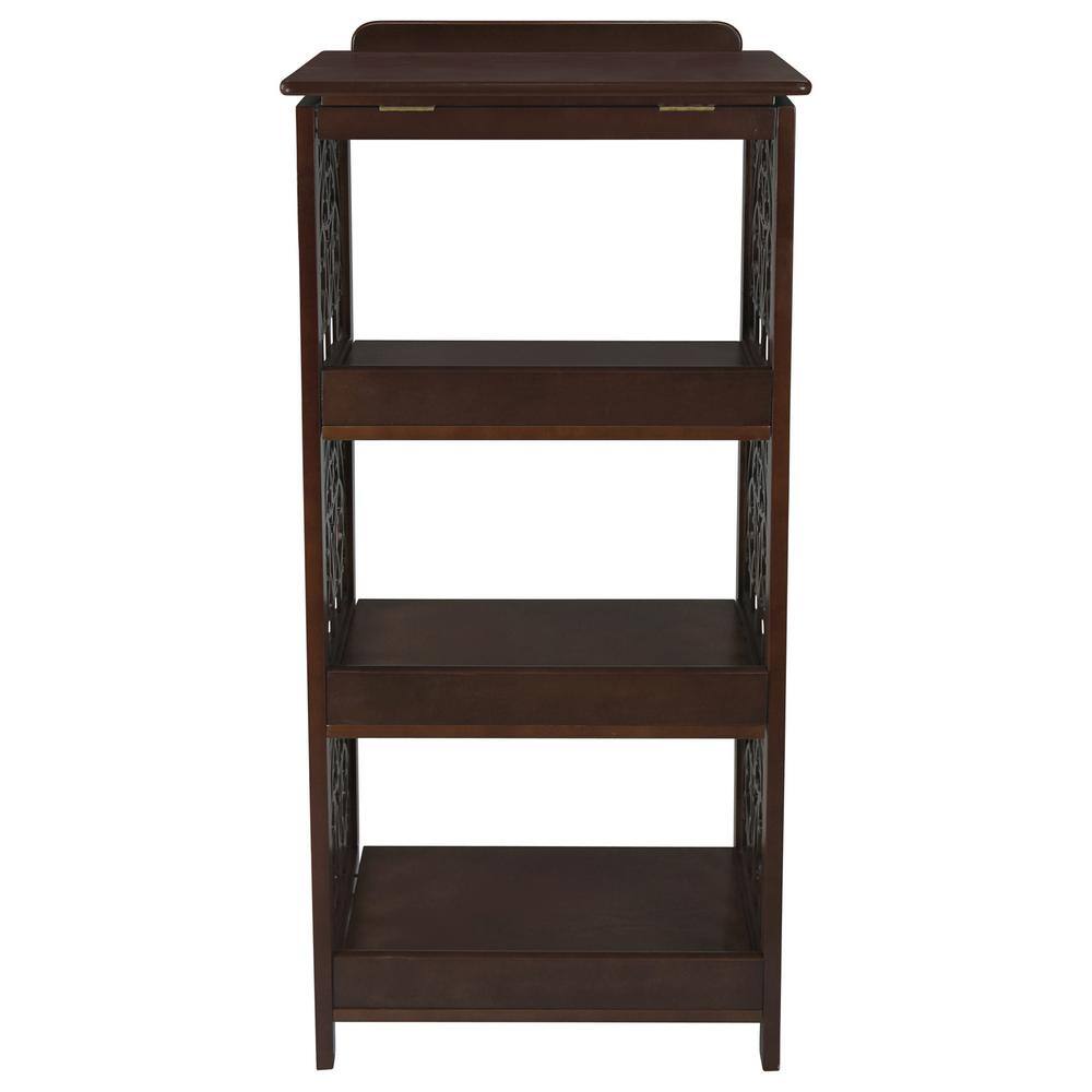 Design Toscano St. Thomas Aquinas 43.5 in. Walnut 3-Shelf Wooden Accent Bookcase BN1447