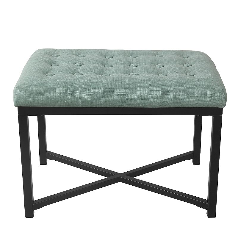 HomePop Velvet Tufted Ottoman