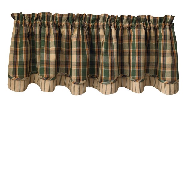 Scotch Pine Lined Layered Valance 72 x27 x27 X 16 x27 x27