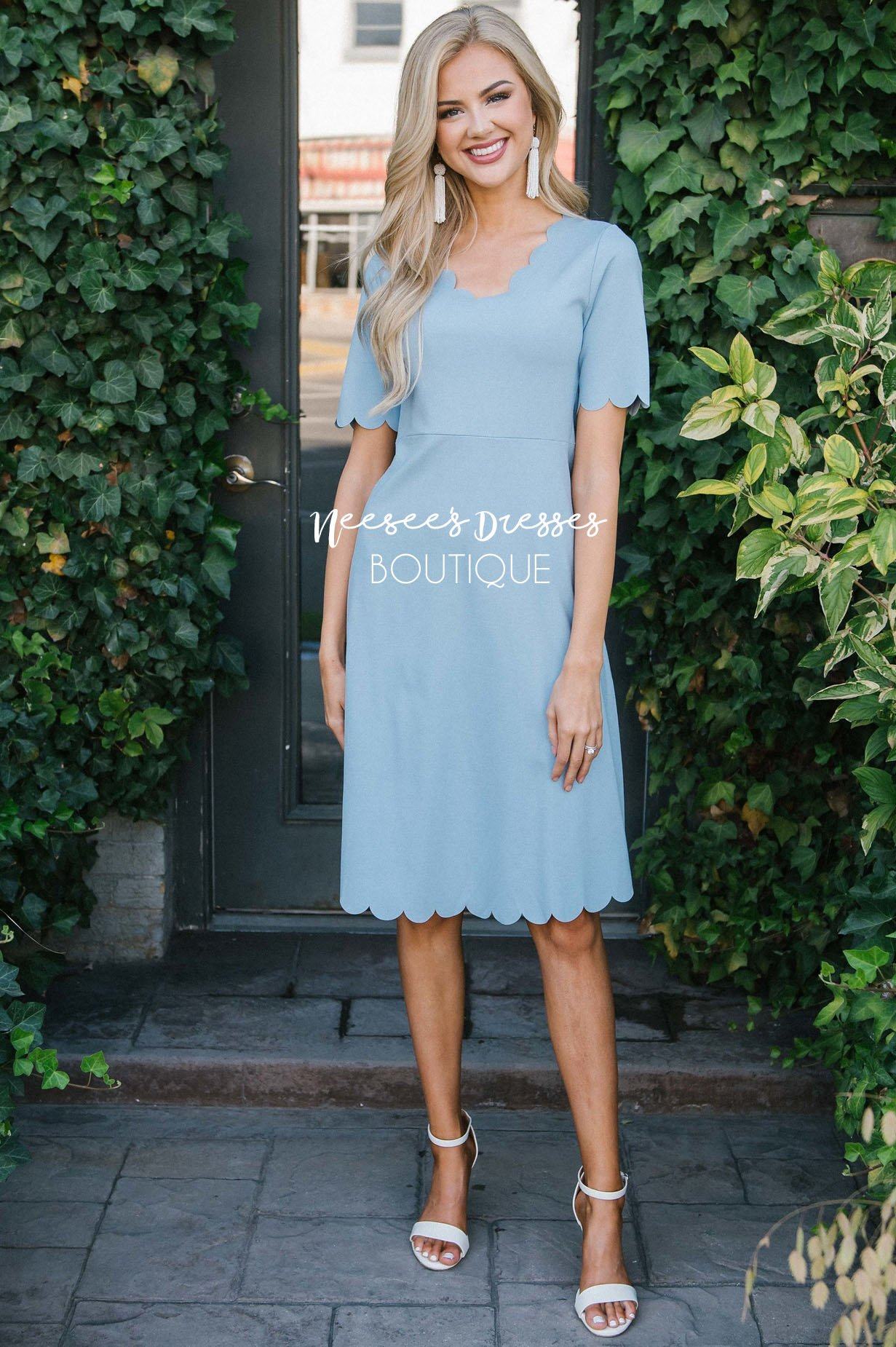 The Carolyn Scallop Hem Dress