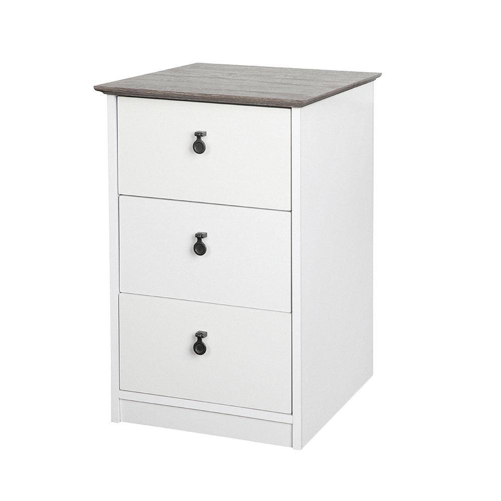 SAINT BIRCH Finley WhiteGray Oak 3-Drawer Lateral File Cabinet SBFL4125FCWG