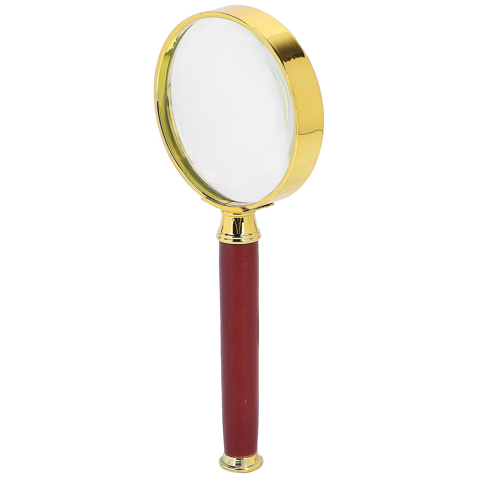 10x Handheld Magnifying Glass Reading Magnifier With Wooden Handle