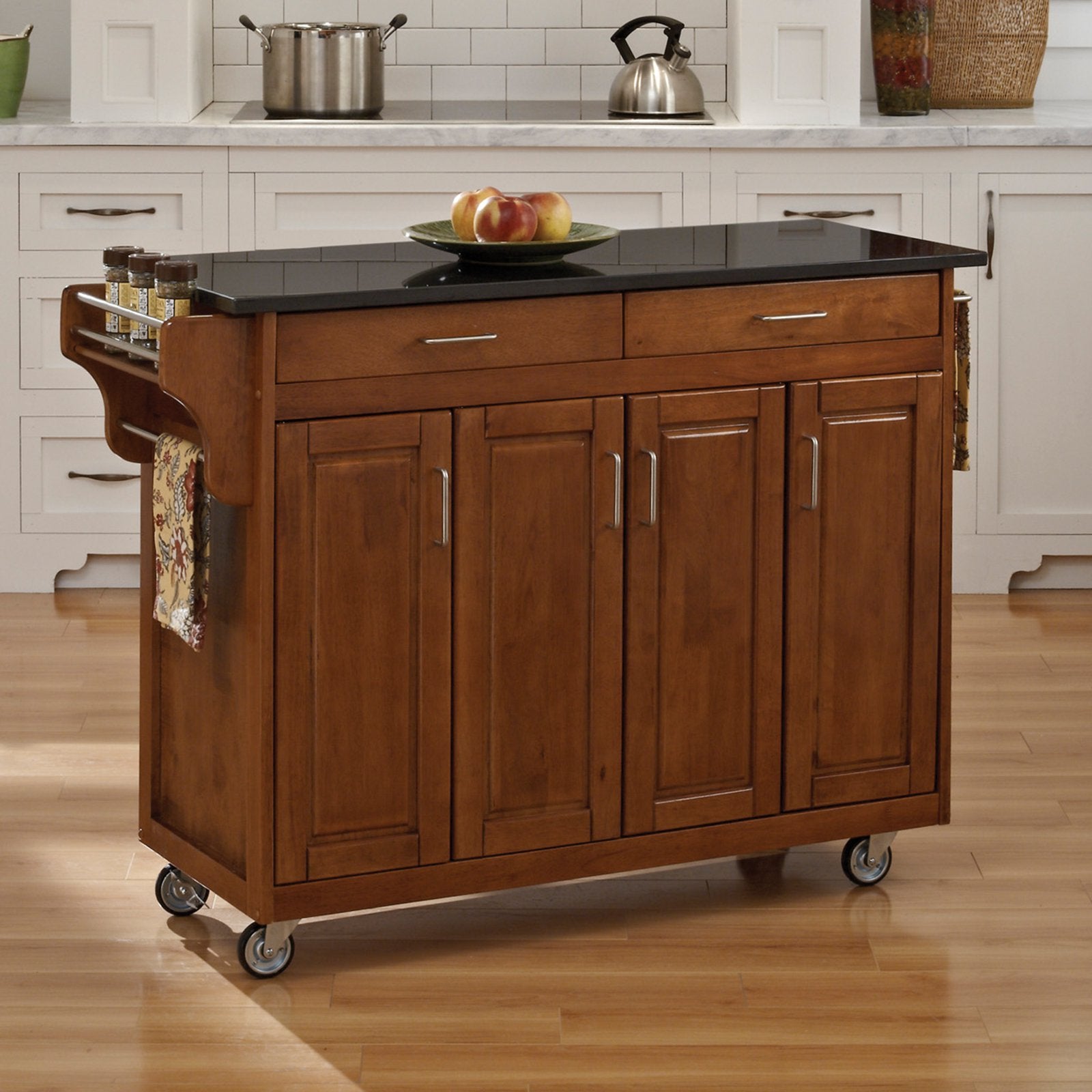 Create-a-Cart Off-White Kitchen Cart