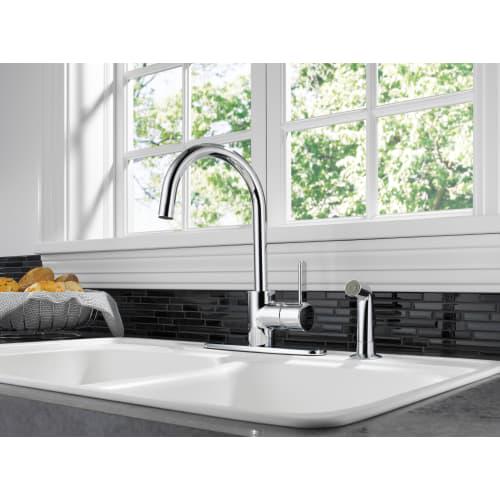 Peerless Precept Single Handle Kitchen Faucet with Side Sprayer in Chrome P199152LF