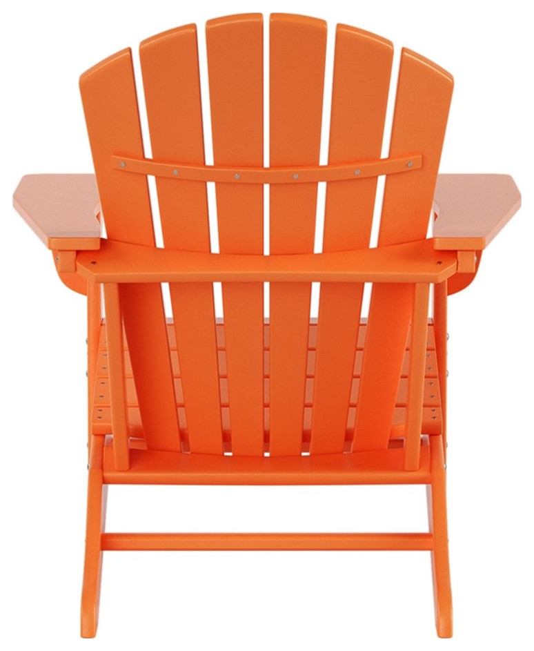 Afuera Living Portside Classic Outdoor Adirondack Chair (Set of 4) in Orange   Contemporary   Adirondack Chairs   by Homesquare  Houzz