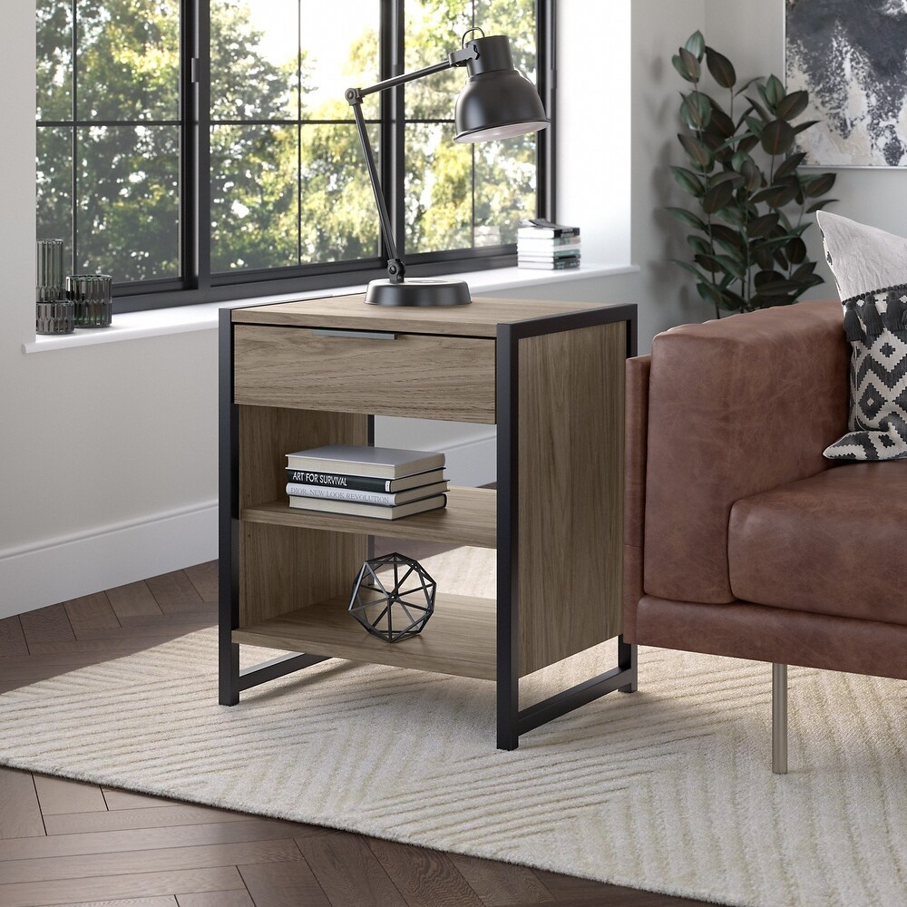 Atria Small End Table with Drawer and Shelves by Bush Furniture