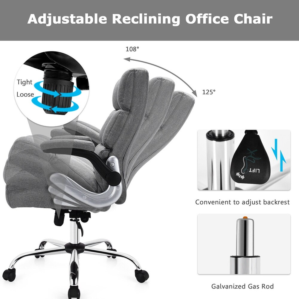 Adjustable Swivel Office Chair with High Back and Flip up Arm for Home and Office   30\