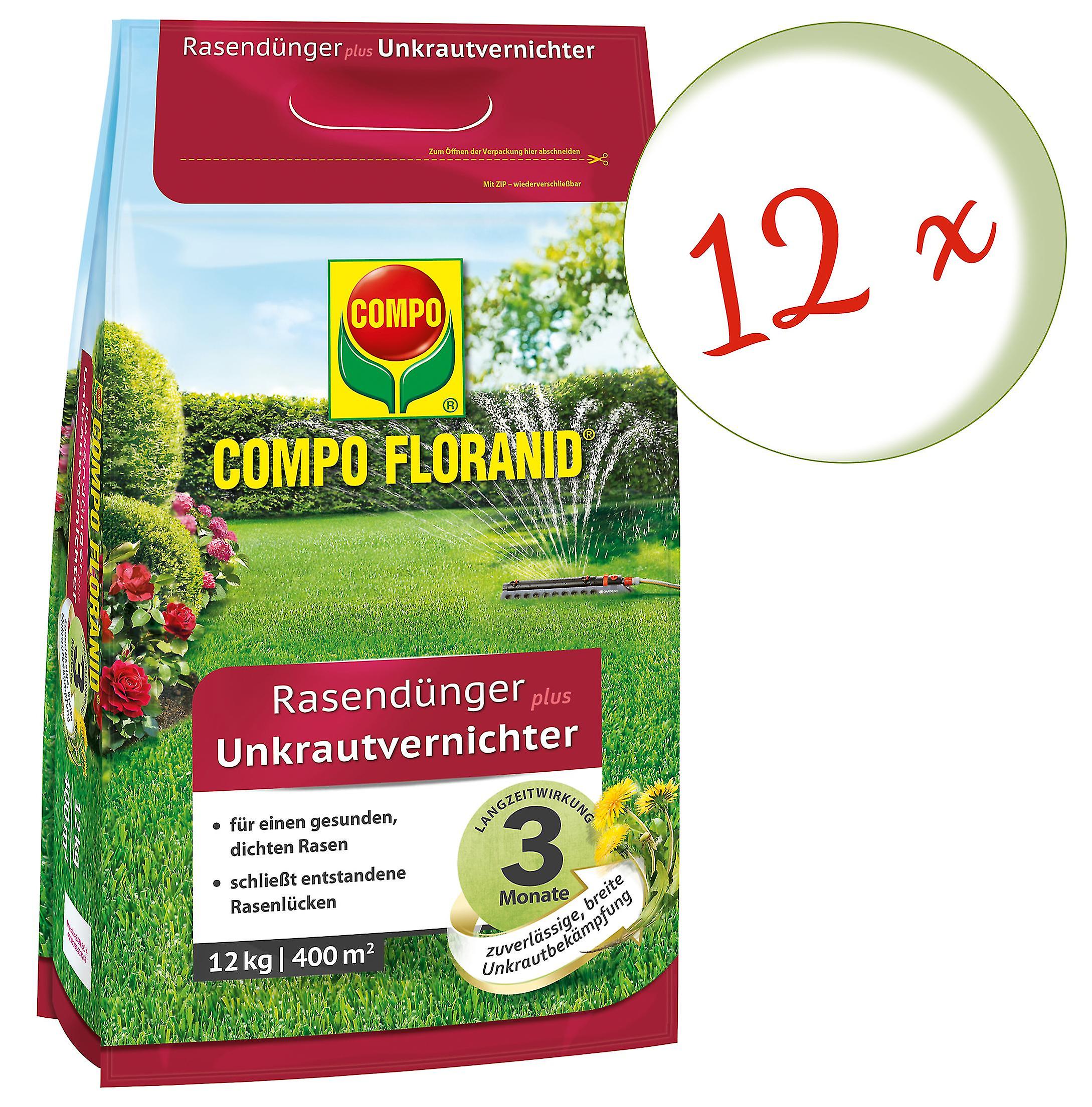 12 x COMPO Floranid?? Rasend??nger plus Unkrautvernichter， 12 kg